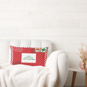 Personalisieren Sie Red Santa Letter Christmas Lendenkissen