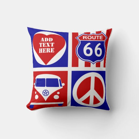 Personalisieren Sie Retro Camper Van Life Cushion Kissen (Vorderseite)