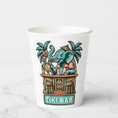 Personalisieren Sie Retro Elephant Tiki Bar Pappbecher (Rückseite)