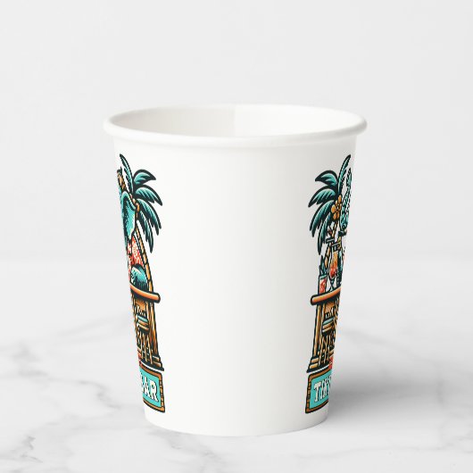 Personalisieren Sie Retro Elephant Tiki Bar Pappbecher (Links)