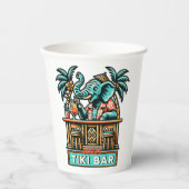 Personalisieren Sie Retro Elephant Tiki Bar Pappbecher (Vorderseite)