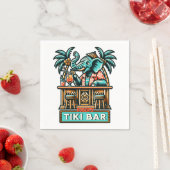 Personalisieren Sie Retro Elephant Tiki Bar Serviette (Beispiel)