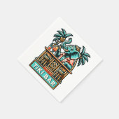 Personalisieren Sie Retro Elephant Tiki Bar Serviette (Ecke)