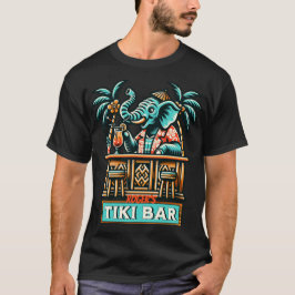 Personalisieren Sie Retro Elephant Tiki Bar T-Shirt
