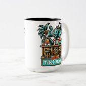 Personalisieren Sie Retro Elephant Tiki Bar Zweifarbige Tasse (VorderseiteRechts)