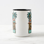 Personalisieren Sie Retro Elephant Tiki Bar Zweifarbige Tasse (Mittel)