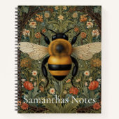 Personalisieren Sie Retro-Hummel boho botanische B Notizblock (Vorderseite)