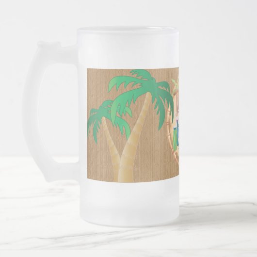Personalisieren Sie Retro Tiki Bar Party Mattglas Bierglas (Links)