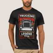 Personalisieren Sie Retro Trucker Legend Semi Truc T-Shirt (Vorderseite)
