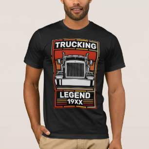 Personalisieren Sie Retro Trucker Legend Semi Truc T-Shirt