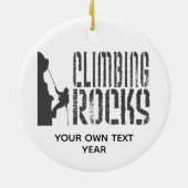 Personalisieren Sie Rock Climbing Rocks Urlaub Keramik Ornament (Hinten)