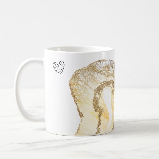 *~* Personalisieren Sie ROCKEN Gelber Glitzer Kaffeetasse (Links)