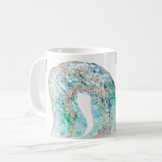 *~* Personalisieren Sie ROCKS Geode Gold Glitzer Kaffeetasse (Vorderseite Links)