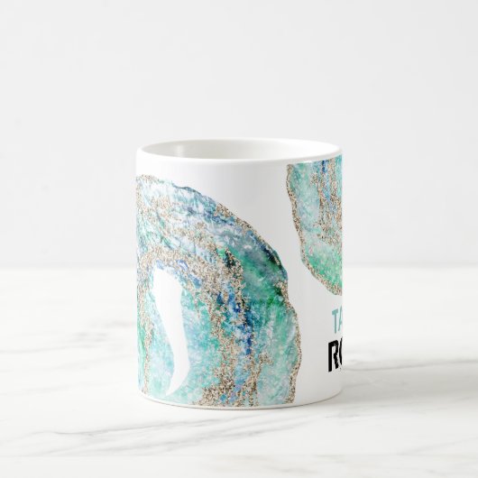 *~* Personalisieren Sie ROCKS Geode Gold Glitzer Kaffeetasse (Mittel)