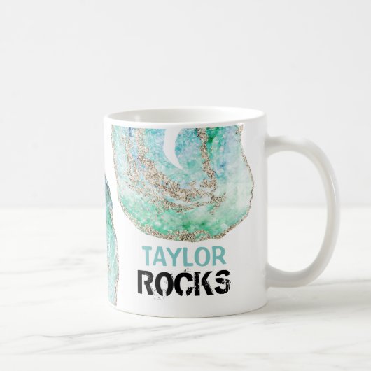 *~* Personalisieren Sie ROCKS Geode Gold Glitzer Kaffeetasse (Rechts)