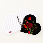 Personalisieren Sie romantische Rote Herzen Rose G Notizblock (Innenseite)