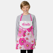 Personalisieren Sie rosa Blumenmädchen für Print-S Schürze (Getragen)