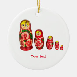 Personalisieren Sie Russische Matryoshka-Nistpuppe Keramik Ornament