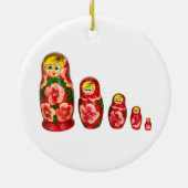 Personalisieren Sie Russische Matryoshka-Nistpuppe Keramik Ornament (Hinten)