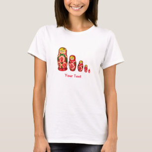 Personalisieren Sie russische Matryoshka-Puppen T-Shirt