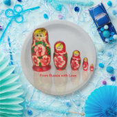 Personalisieren Sie russische Matryoshka stapelbar Pappteller (Party)