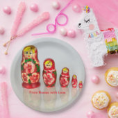 Personalisieren Sie russische Matryoshka stapelbar Pappteller (Party)
