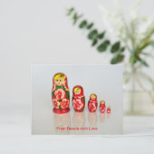 Personalisieren Sie russische Matryoshka stapelbar Postkarte (Stehend Vorderseite)