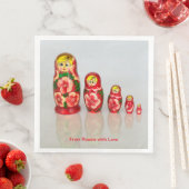 Personalisieren Sie russische Matryoshka stapelbar Serviette (Beispiel)