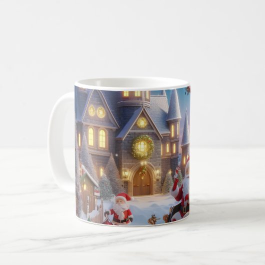 Personalisieren Sie SANTA CLAUS CHRISTMAS COLORFUL Kaffeetasse (Vorderseite Links)