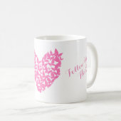 personalisieren Sie Schmetterling-Herz-Rosa-Tasse Kaffeetasse (VorderseiteRechts)