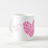 personalisieren Sie Schmetterling-Herz-Rosa-Tasse Kaffeetasse (Vorderseite Links)