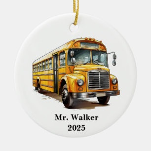 Personalisieren Sie Schulbusfahrer Weihnachtsgesch Keramik Ornament