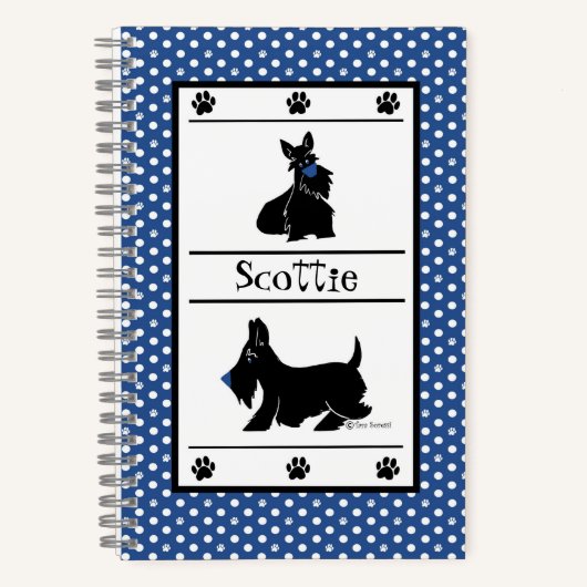 Personalisieren Sie Scottie Polka Dot Niedlich Cus Notizblock (Vorderseite)
