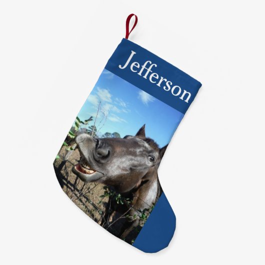 Personalisieren Sie sich mit Name, Funny Gesicht W Kleiner Weihnachtsstrumpf (Vorderansicht (hängend))