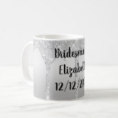 Personalisieren Sie Silver Glitzer Tropfen Geschen Kaffeetasse (Vorderseite Links)