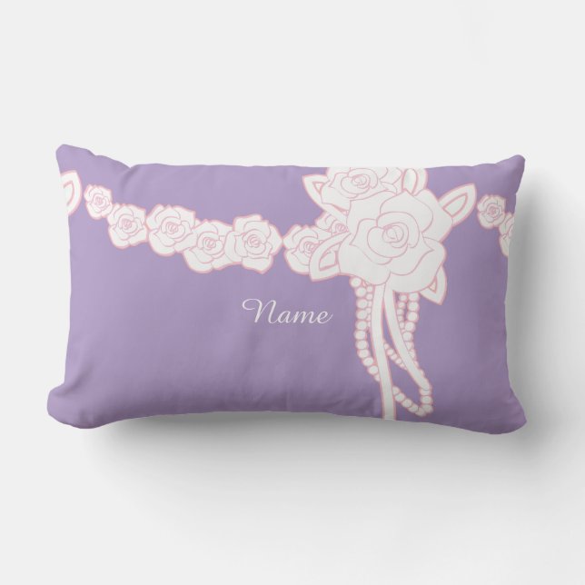 Personalisieren Sie Single Blume Trim Lilac Decora Lendenkissen (Vorderseite)