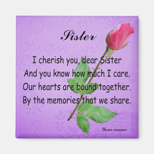 PERSONALISIEREN SIE SISTER - MAGNET (Vorne)