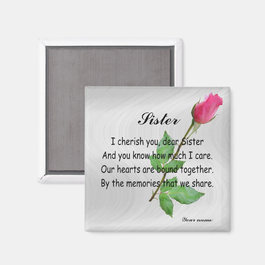 PERSONALISIEREN SIE SISTER - MAGNET (Vorderseite/Rückseite)