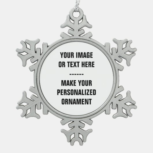 Personalisieren Sie Snowflake Weihnachtsschmuck in Schneeflocken Zinn-Ornament (Vorderseite)