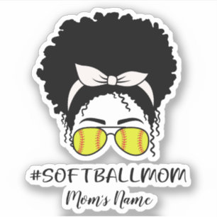 Personalisieren Sie Softball-Mama-Aufkleber Aufkleber