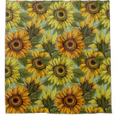 Personalisieren Sie Sonnenblumen mit Folien-Hinter Duschvorhang (Vorderseite)