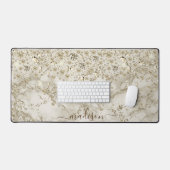 Personalisieren Sie Sparkling Gold Juwelen & Marmo Schreibtischunterlage (Tastatur & Maus)