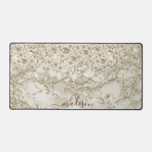 Personalisieren Sie Sparkling Gold Juwelen & Marmo Schreibtischunterlage (Vorderseite)