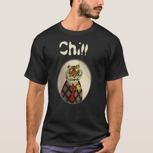 Personalisieren Sie Spaß Chill Tiger T-Shirt (Vorderseite)