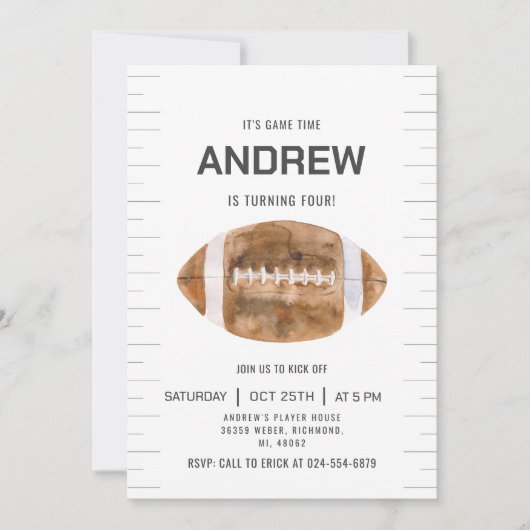 Personalisieren Sie Sport Football Geburtstag Einladung (Vorderseite)