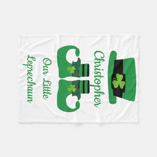 Personalisieren Sie St. Patrick's Irish Green Lepr Fleecedecke (Vorderseite (Horizontal))