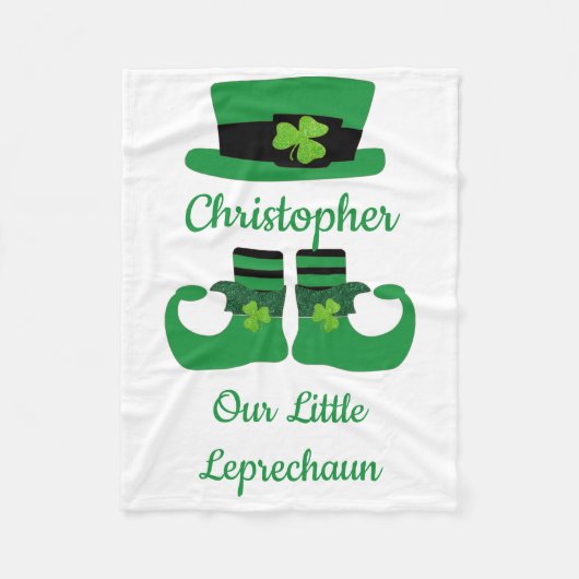 Personalisieren Sie St. Patrick's Irish Green Lepr Fleecedecke (Vorderseite)