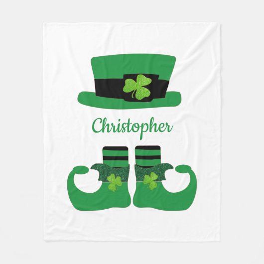 Personalisieren Sie St. Patrick's Leprechaun Green Fleecedecke (Vorderseite)