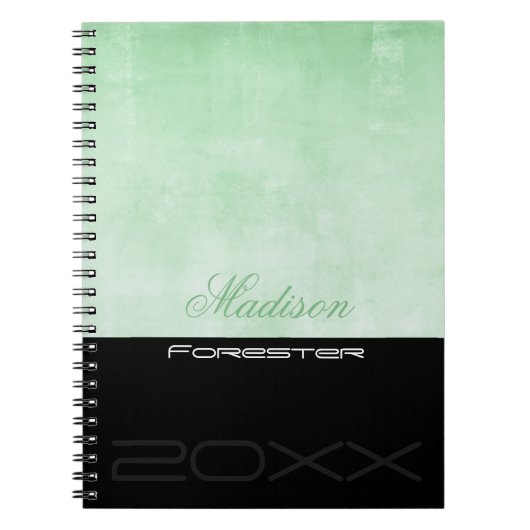 Personalisieren Sie stilvolle Pistachio Black Notizblock (Vorderseite)
