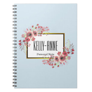 Personalisieren Sie stilvollen vintage Blumen Bout Notizblock